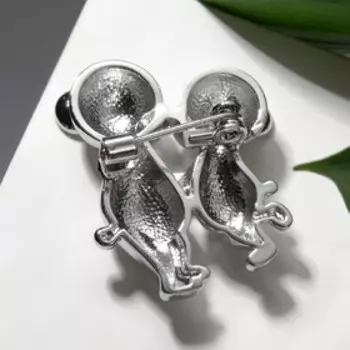 Брошь «Мышки» влюблённые, цвет серебро