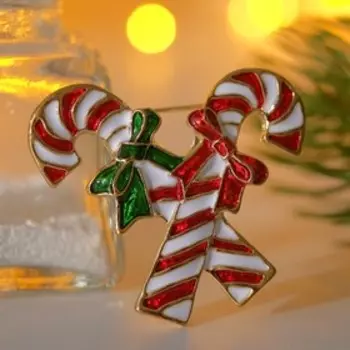 Брошь «Леденцы» с бантиками, цветная в золоте