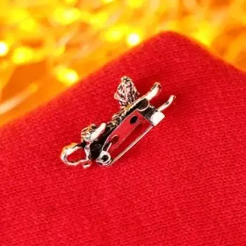 Брошь новогодняя "Тигр" лежащий, цвет МИКС (неделимая фас.12шт, цена за шт)