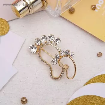 Брошь «Ножки», цвет белый в золоте