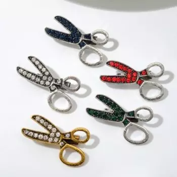 Брошь «Ножницы», цвет МИКС (неделимая фасовка 12 шт., цена за шт.)