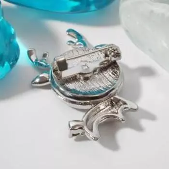 Брошь "Оленёнок" мал., цвет белый в серебре