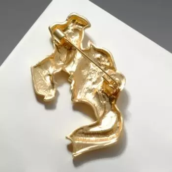 Брошь "Пара" бюсты, цвет матовое золото