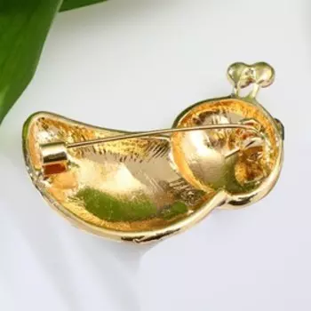 Брошь "Пчёлка" мини, цвет чёрно-жёлтый в золоте