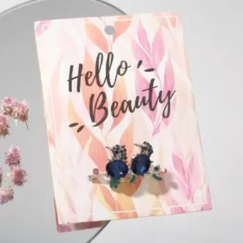 Брошь "Птенцы", цвет синий в серебре