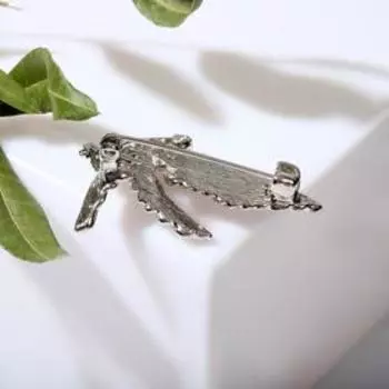 Брошь «Птица» голубь мира, цвет серебро