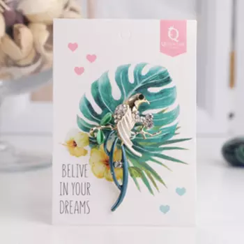 Брошь "Птица" голубка, цветная в золоте