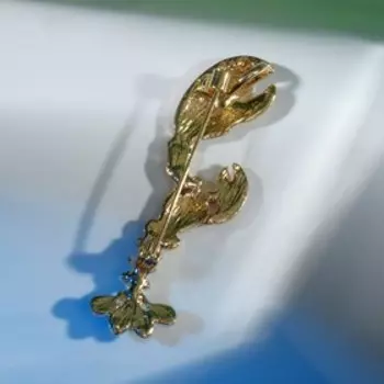 Брошь "Рак", цветной в золоте