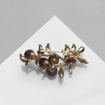 Брошь «Рябина» ягоды, фиолетово-зелёная в золоте