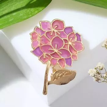 Брошь "Сирень", цвет сиреневый в золоте
