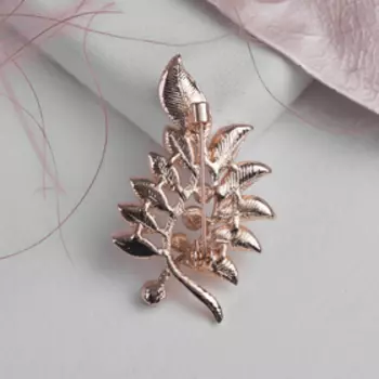 Брошь « Соло» веточка, цветная в золоте