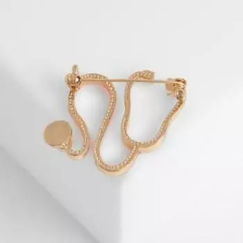 Брошь «Стетоскоп» изогнутый, цвет красный в золоте