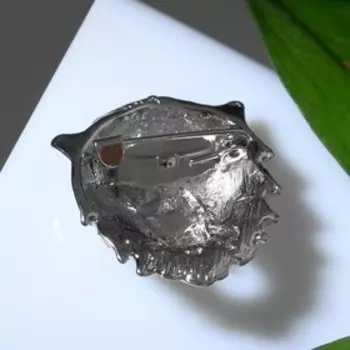 Брошь "Тигр", цвет чёрный в серебре