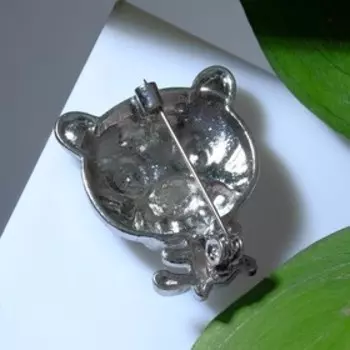 Брошь "Тигрёнок", цвет голубой в серебре