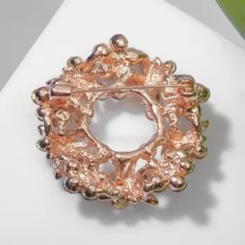 Брошь "Вальс бабочек", цветная в розовом золоте