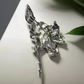 Брошь "Ваниль", цвет голубой в серебре