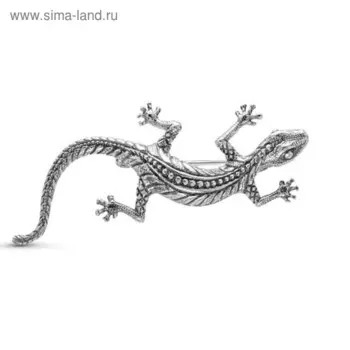 Брошь "Ящерица", посеребрение