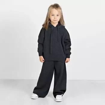 Брюки для девочек, рост 116 см, цвет графитовый