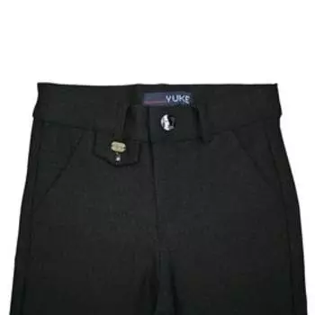 Брюки для девочек, рост 128 см, цвет чёрно-серый