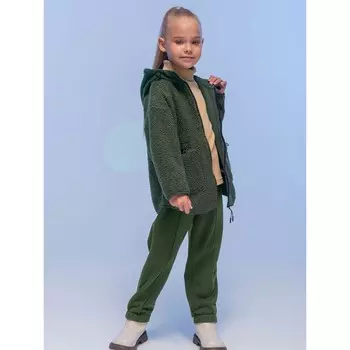 Брюки для девочек, рост 92 см, цвет хаки