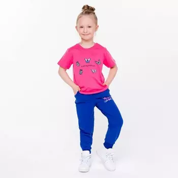 Брюки для девочки, цвет синий, рост 116