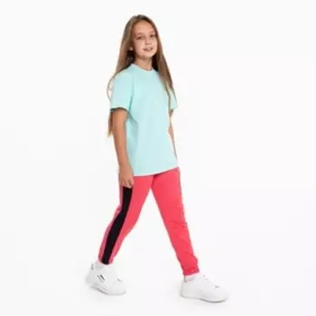 Брюки для девочки А.341439, цвет розовый, рост 146 см