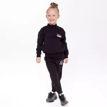 Брюки для девочки, цвет чёрный, рост 116 см