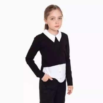 Брюки для девочки, цвет чёрный, рост 140 см (34)