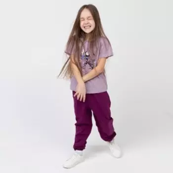 Брюки для девочки, цвет марсала, рост 122 см