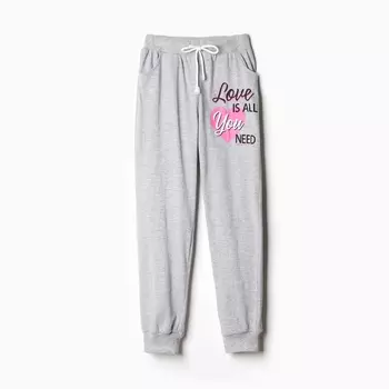 Брюки для девочки, цвет серый меланж, рост 140