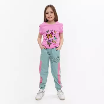 Брюки для девочки, цвет зелёный, рост 152