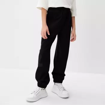Брюки для девочки MINAKU: Casual Collection KIDS, чёрные, рост 140 см