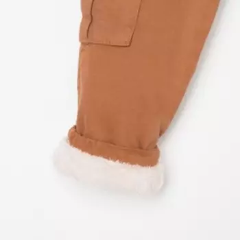 Брюки для мальчика (утеплённые), цвет коричневый, рост 104 см