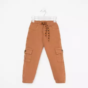 Брюки для мальчика (утеплённые), цвет коричневый, рост 80 см