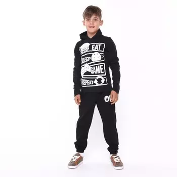 Брюки для мальчика, цвет чёрный/ON, рост 134-140см