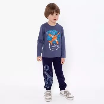 Брюки для мальчика, цвет темно-синий, рост 110