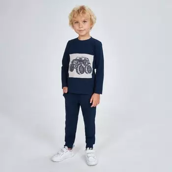 Брюки для мальчика, цвет темно-синий, рост 80 см