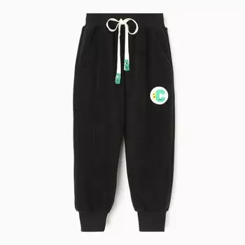 Брюки с начёсом для мальчика, рост 104-110 см, чёрные