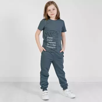 Брюки для мальчиков, рост 104 см, цвет серо-зеленый