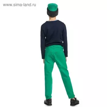 Брюки для мальчиков, рост 134 см, цвет зелёный