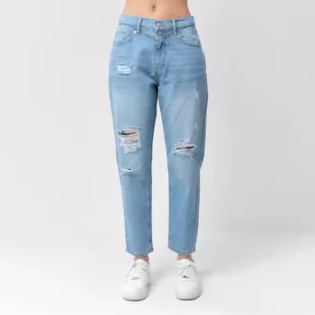 Джинсы женские мом MIST: Denim, размер (33) 52, голубые