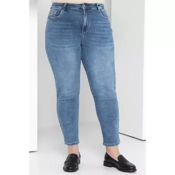 Брюки джинсовые женские, размер 56