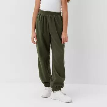 Брюки флисовые для девочки MINAKU: Fleece Soft, зелёные, рост 170 см