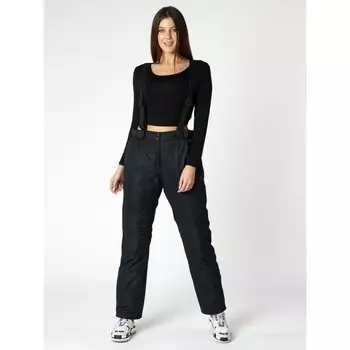 Брюки горнолыжные женские чёрного цвета, размер 48