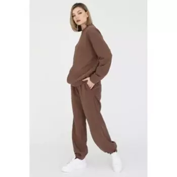 Брюки из трикотажа с резинкой по низу, размер 44