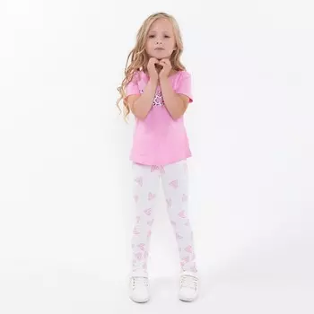 Брюки (леггинсы) для девочки, цвет белый, рост 104