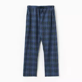 Брюки пижамные мужские, цвет синий, размер 50