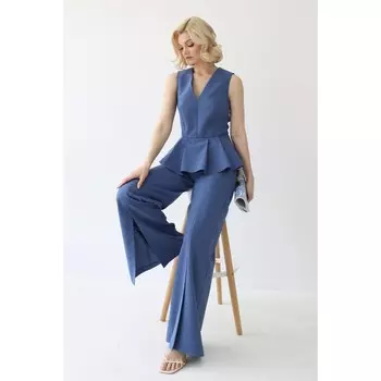 Брюки с разрезами по низу, размер 52