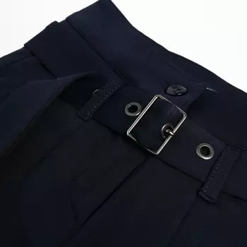 Брюки школьные для девочек, цвет тёмно-синий, рост 152 см