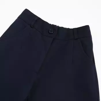 Брюки школьные для девочек, цвет тёмно-синий, рост 164 см